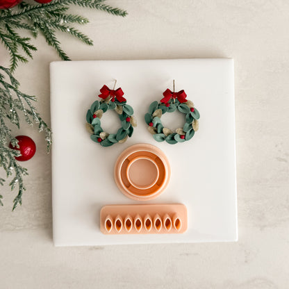 2025 Christmas Wreath No. 1 with Petal Maker | Festive Polymer Clay Cutters