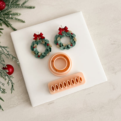 2025 Christmas Wreath No. 1 with Petal Maker | Festive Polymer Clay Cutters