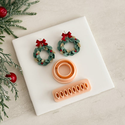 2025 Christmas Wreath No. 1 with Petal Maker | Festive Polymer Clay Cutters