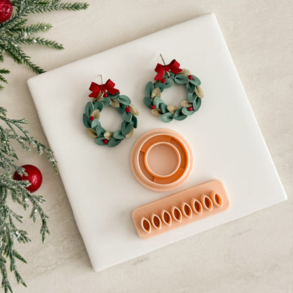 2025 Christmas Wreath No. 1 with Petal Maker | Festive Polymer Clay Cutters
