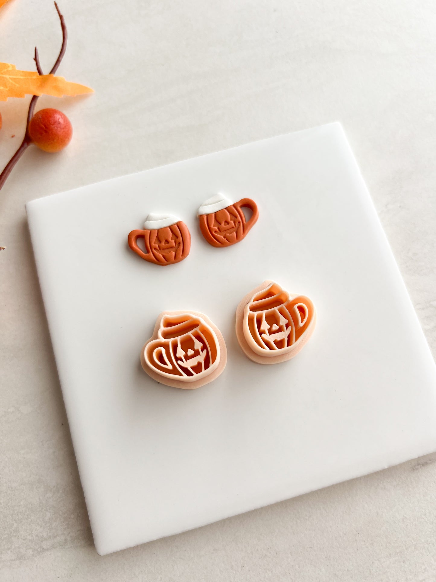 Pumpkin Jack Cup Clay Cutter | Pumpkin Jack Cup Polymer Clay Cutter for DIY Spooky Earrings Halloween-Themed Jewelry and Handmade Cute Accessories