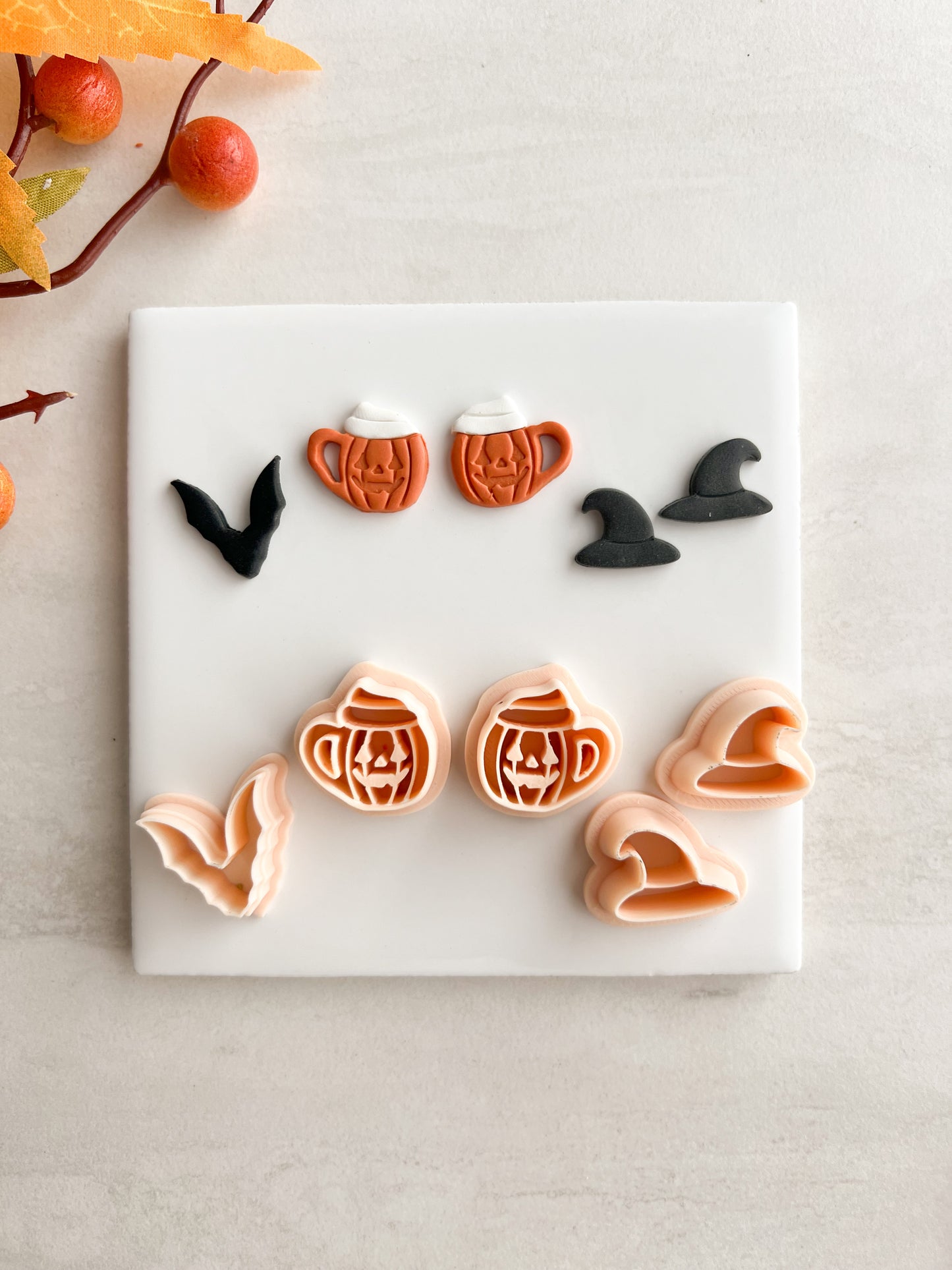 Spooky Trio No. 1 Clay Cutter Set | Spooky Trio Polymer Clay Cutter Set for DIY Halloween Earrings Gothic Jewelry and Handmade Spooky Accessories