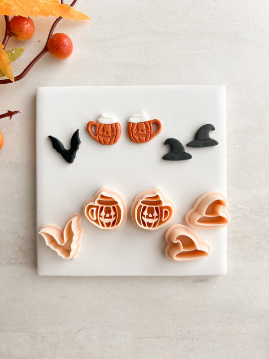 Spooky Trio No. 1 Clay Cutter Set | Spooky Trio Polymer Clay Cutter Set for DIY Halloween Earrings Gothic Jewelry and Handmade Spooky Accessories