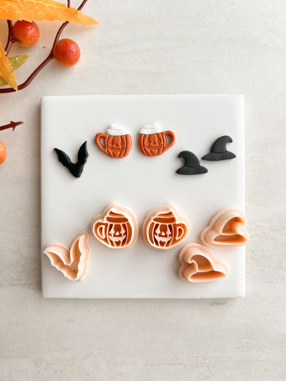Spooky Trio No. 1 Clay Cutter Set | Spooky Trio Polymer Clay Cutter Set for DIY Halloween Earrings Gothic Jewelry and Handmade Spooky Accessories