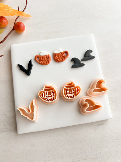Spooky Trio No. 1 Clay Cutter Set | Spooky Trio Polymer Clay Cutter Set for DIY Halloween Earrings Gothic Jewelry and Handmade Spooky Accessories