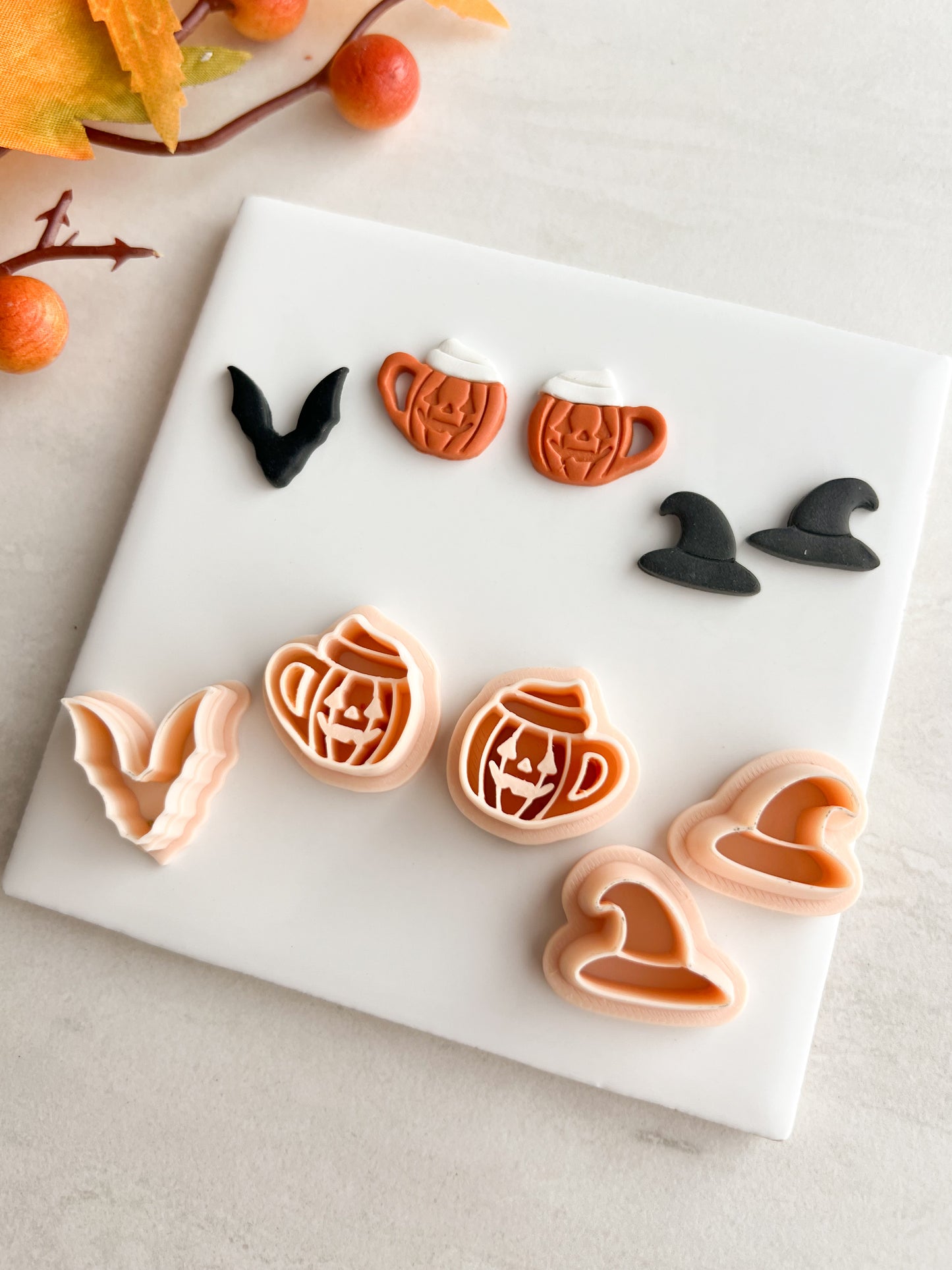 Spooky Trio No. 1 Clay Cutter Set | Spooky Trio Polymer Clay Cutter Set for DIY Halloween Earrings Gothic Jewelry and Handmade Spooky Accessories