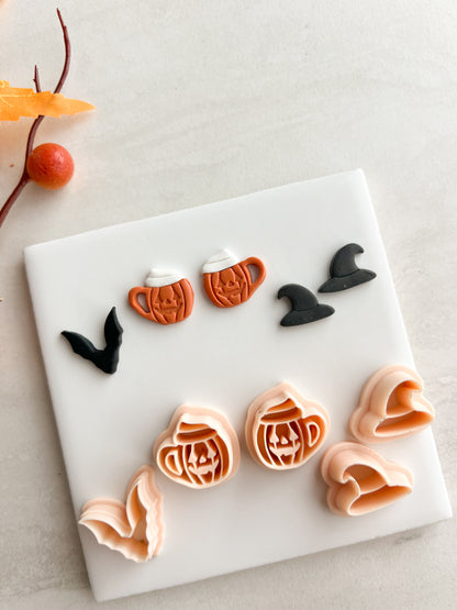 Spooky Trio No. 1 Clay Cutter Set | Spooky Trio Polymer Clay Cutter Set for DIY Halloween Earrings Gothic Jewelry and Handmade Spooky Accessories