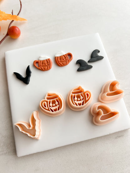 Spooky Trio No. 1 Clay Cutter Set | Spooky Trio Polymer Clay Cutter Set for DIY Halloween Earrings Gothic Jewelry and Handmade Spooky Accessories