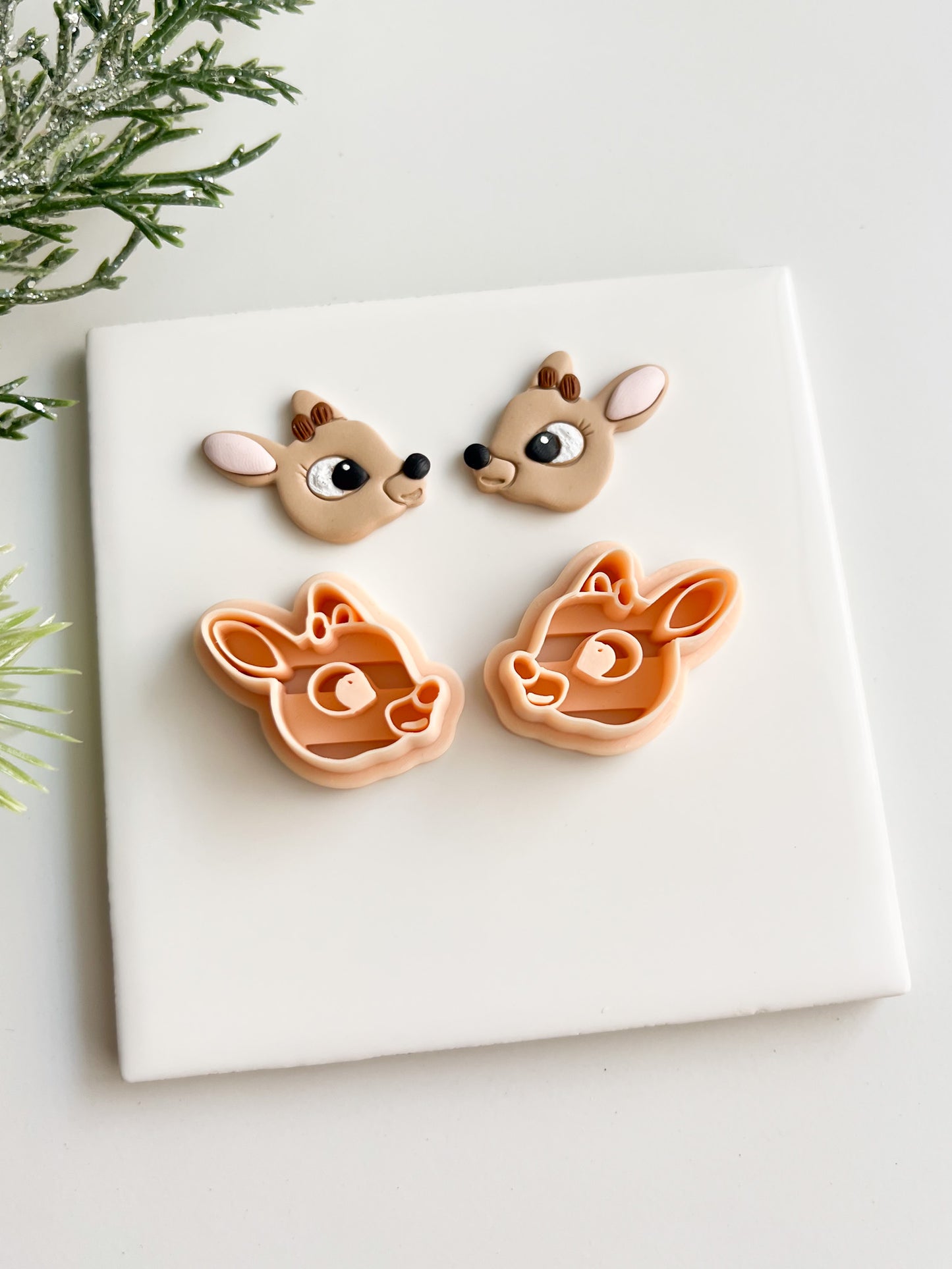 Rudolph Clay Cutter | Reindeer Polymer Clay Cutter for Christmas Earrings and Holiday Crafts