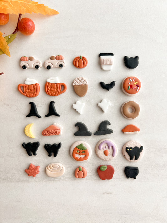 Fall Stud Bundle Set of 22 Clay Cutters | Fall Stud Bundle Set of 22 Polymer Clay Cutters for DIY Fall Earrings Seasonal-Themed Jewelry and Handmade Festive Accessories