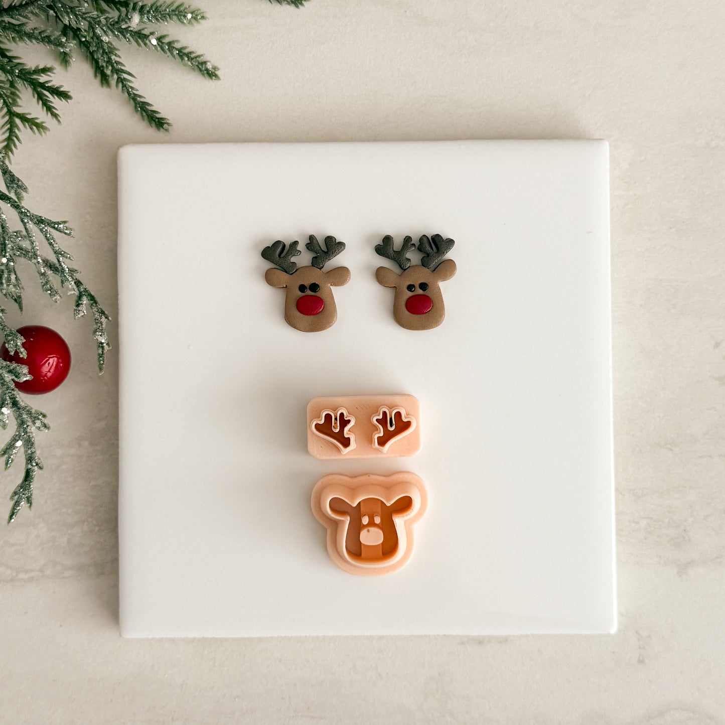 2025 Christmas Reindeer No. 1 | Festive Polymer Clay Cutters