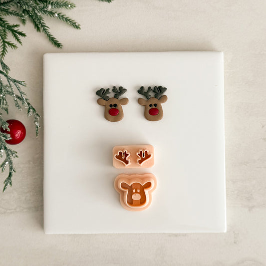 2025 Christmas Reindeer No. 1 | Festive Polymer Clay Cutters