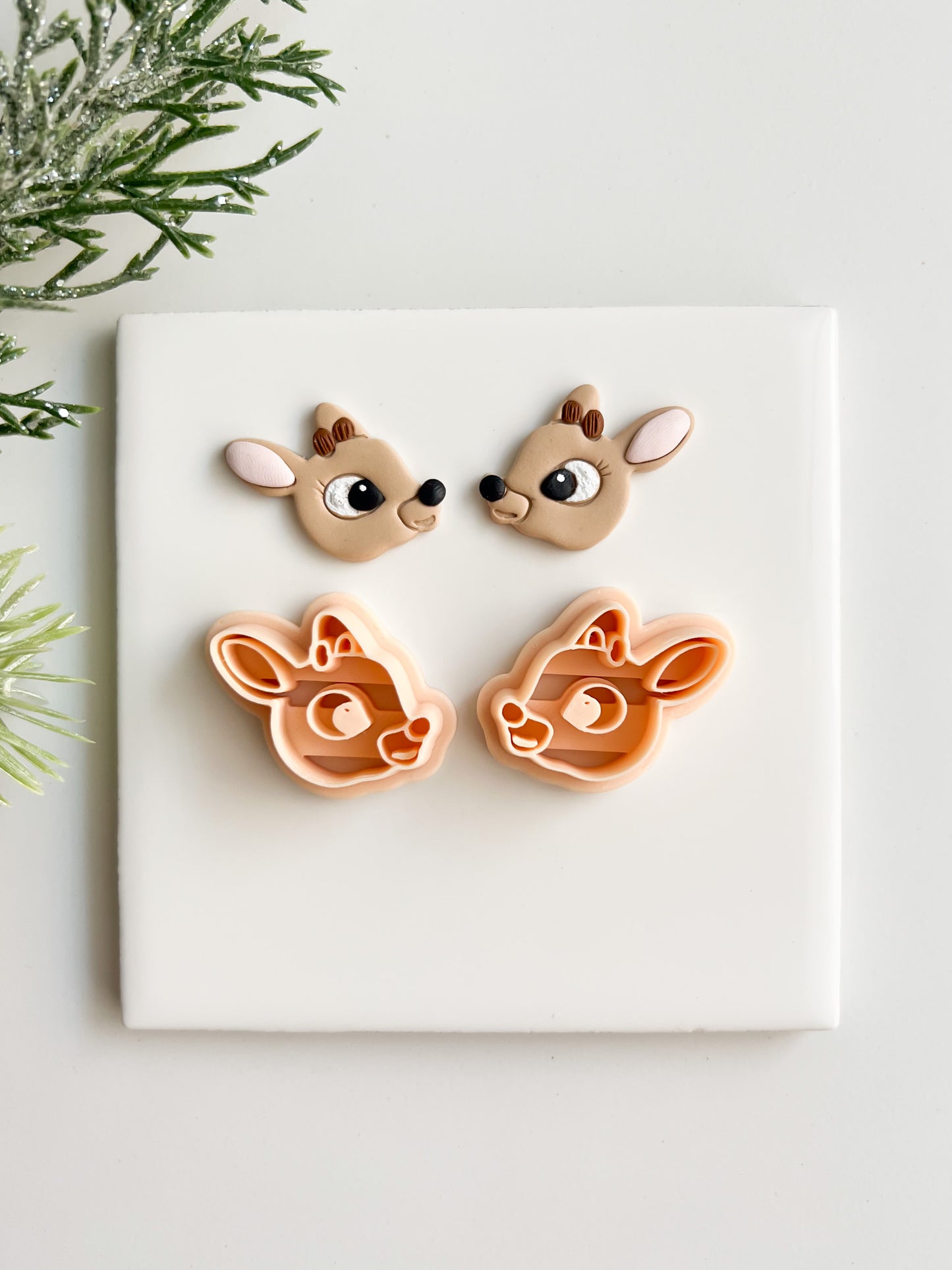 Rudolph Clay Cutter | Reindeer Polymer Clay Cutter for Christmas Earrings and Holiday Crafts