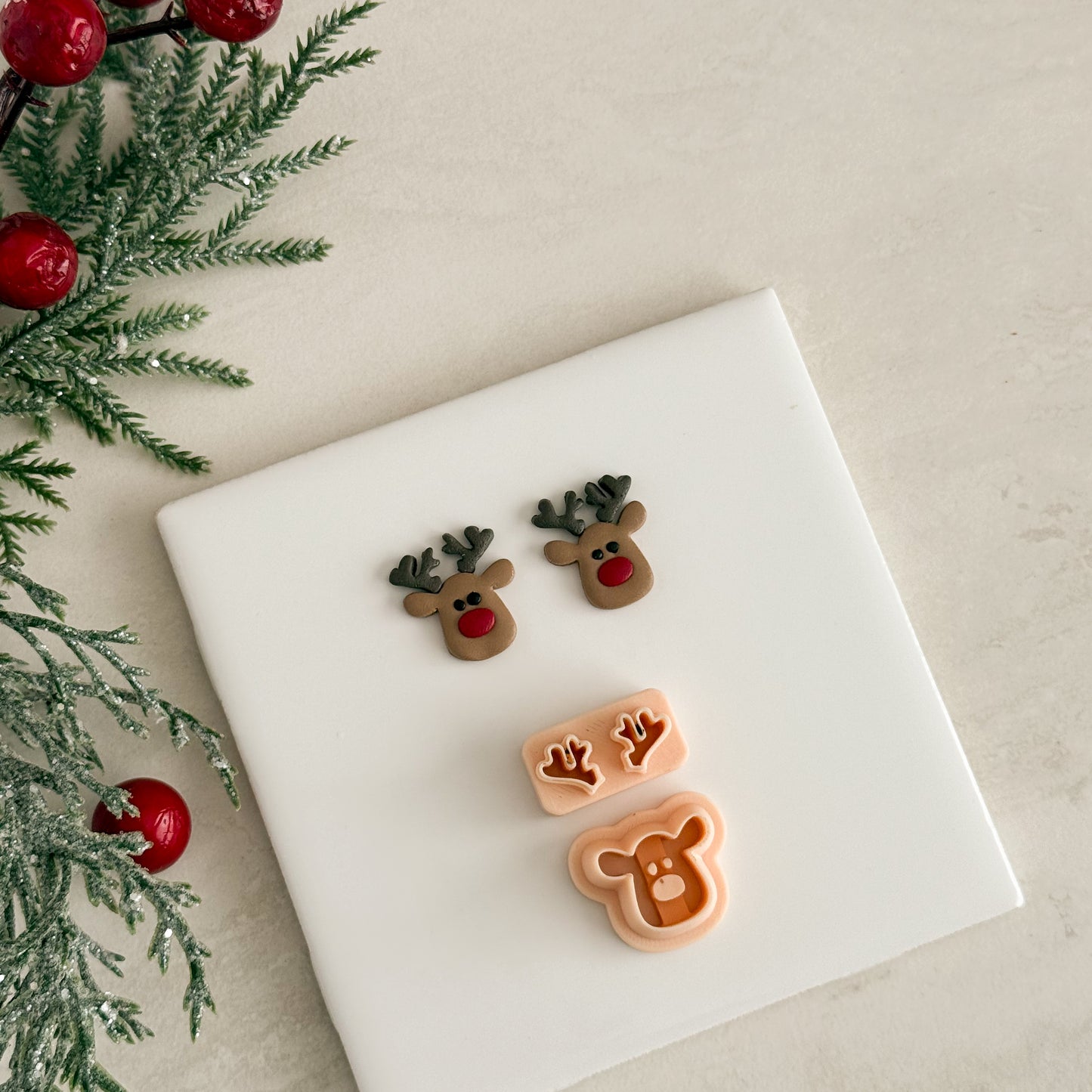 2025 Christmas Reindeer No. 1 | Festive Polymer Clay Cutters