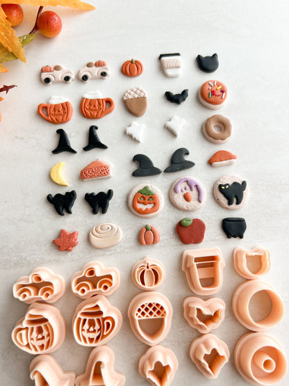 Fall Stud Bundle Set of 22 Clay Cutters | Fall Stud Bundle Set of 22 Polymer Clay Cutters for DIY Fall Earrings Seasonal-Themed Jewelry and Handmade Festive Accessories