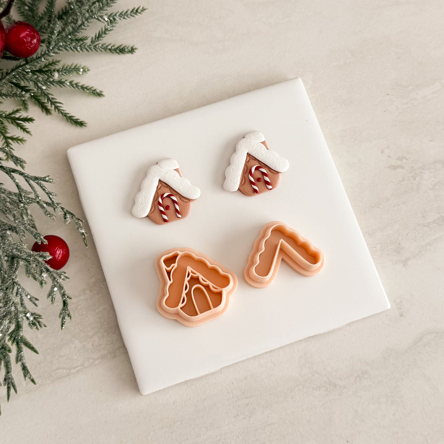 2025 Gingerbread House No. 5 | Festive Polymer Clay Cutters