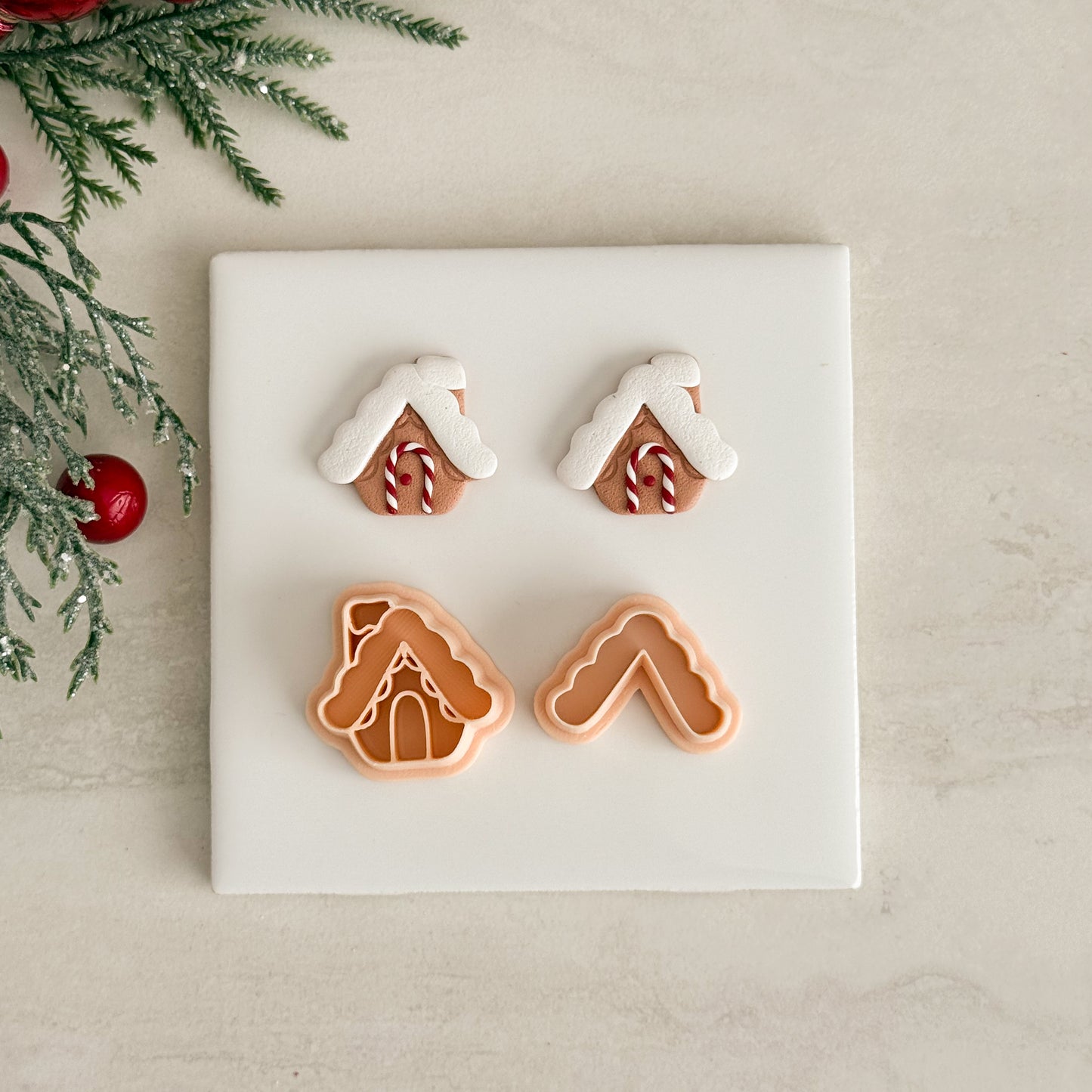 2025 Gingerbread House No. 5 | Festive Polymer Clay Cutters