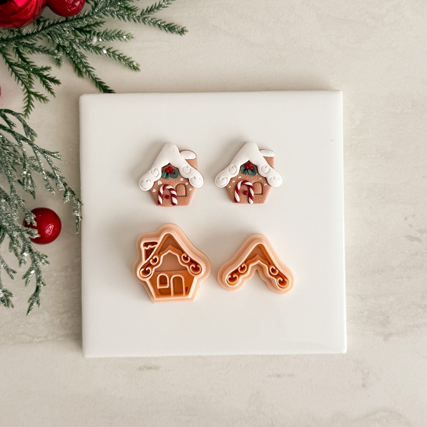 2025 Gingerbread House No. 6 | Festive Polymer Clay Cutters