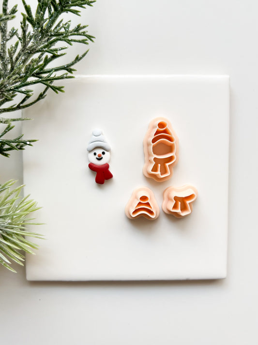 Snowman Head with Cap Clay Cutter | Winter-Themed Polymer Clay Cutter for DIY Earrings and Baking