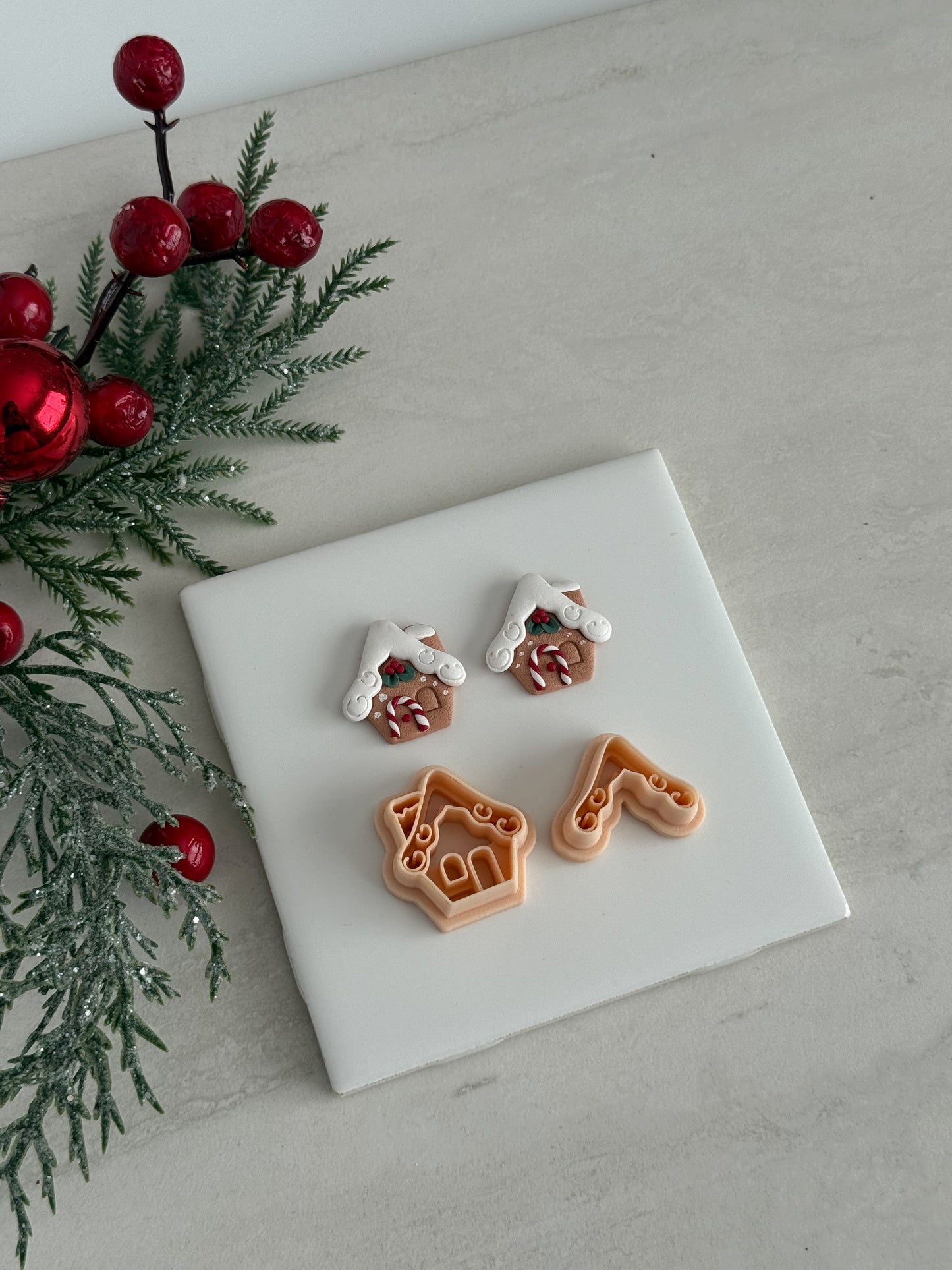 2025 Gingerbread House No. 6 | Festive Polymer Clay Cutters