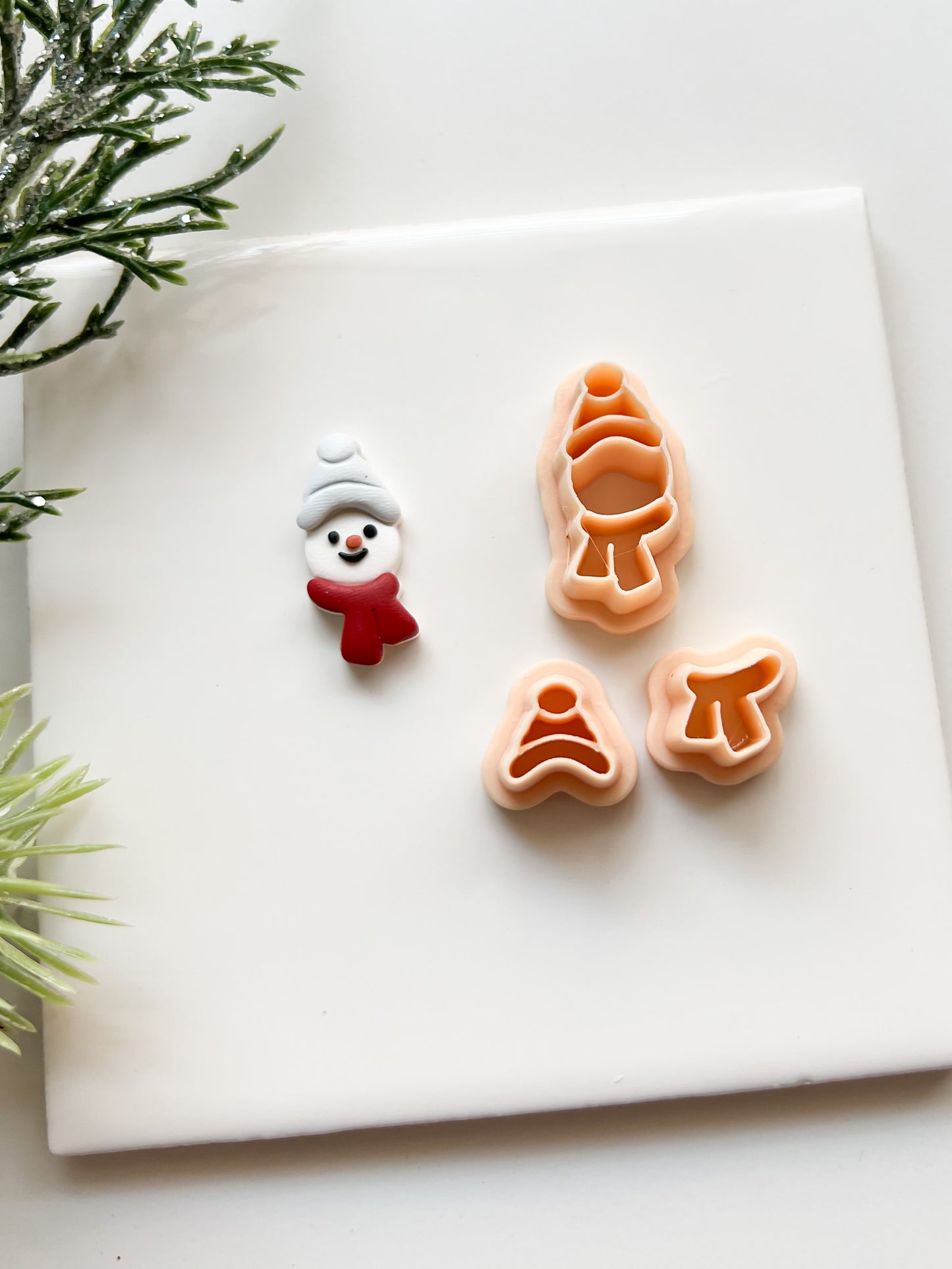 Snowman Head with Cap Clay Cutter | Winter-Themed Polymer Clay Cutter for DIY Earrings and Baking
