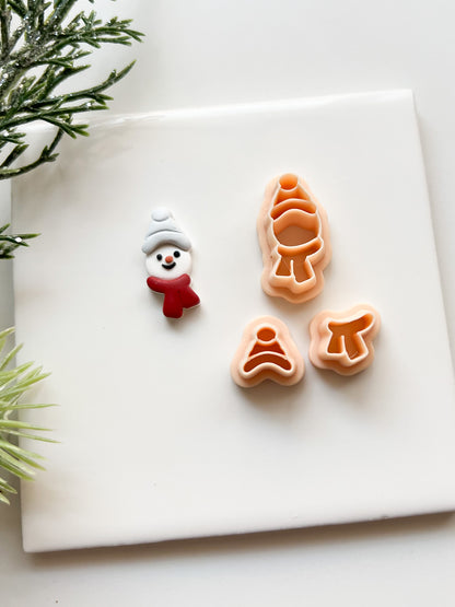 Snowman Head with Cap Clay Cutter | Winter-Themed Polymer Clay Cutter for DIY Earrings and Baking