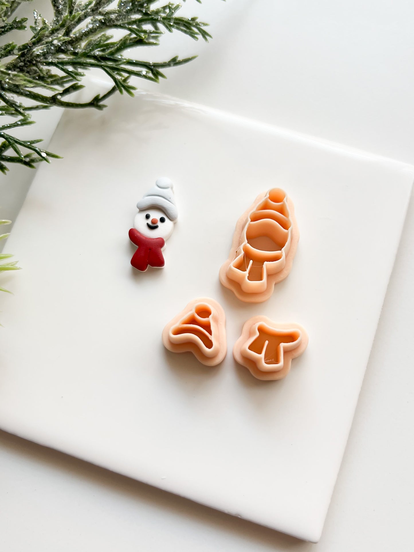 Snowman Head with Cap Clay Cutter | Winter-Themed Polymer Clay Cutter for DIY Earrings and Baking