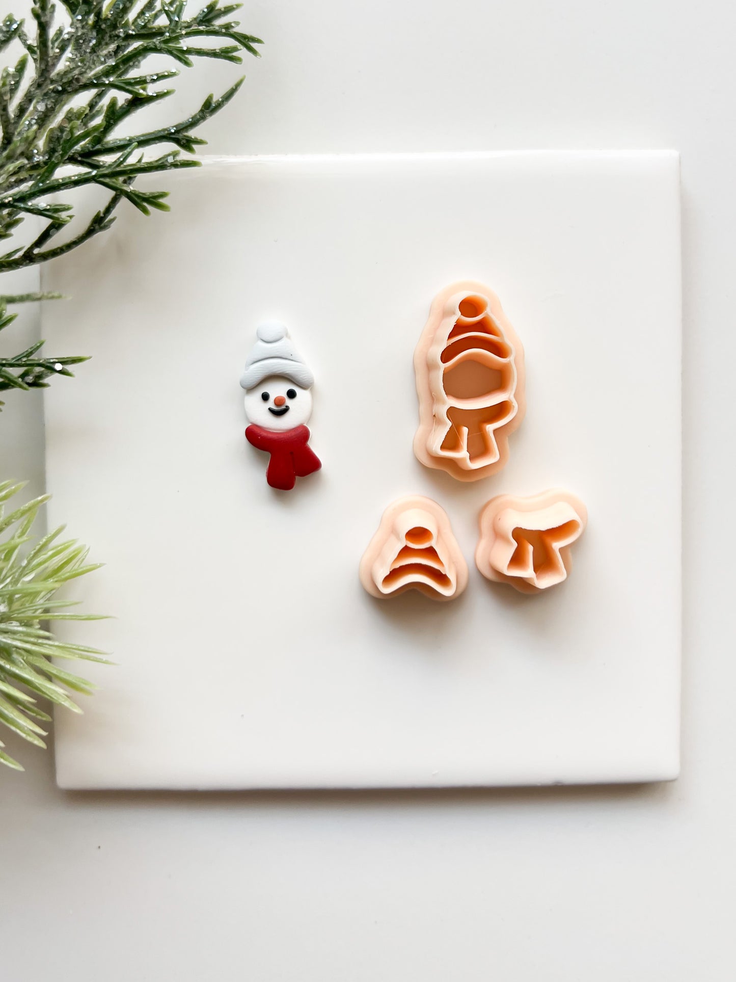 Snowman Head with Cap Clay Cutter | Winter-Themed Polymer Clay Cutter for DIY Earrings and Baking