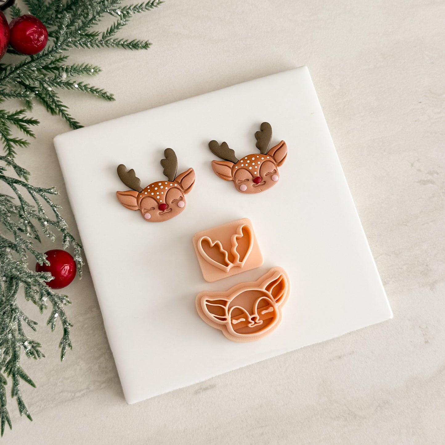 2025 Christmas Reindeer | Festive Polymer Clay Cutters