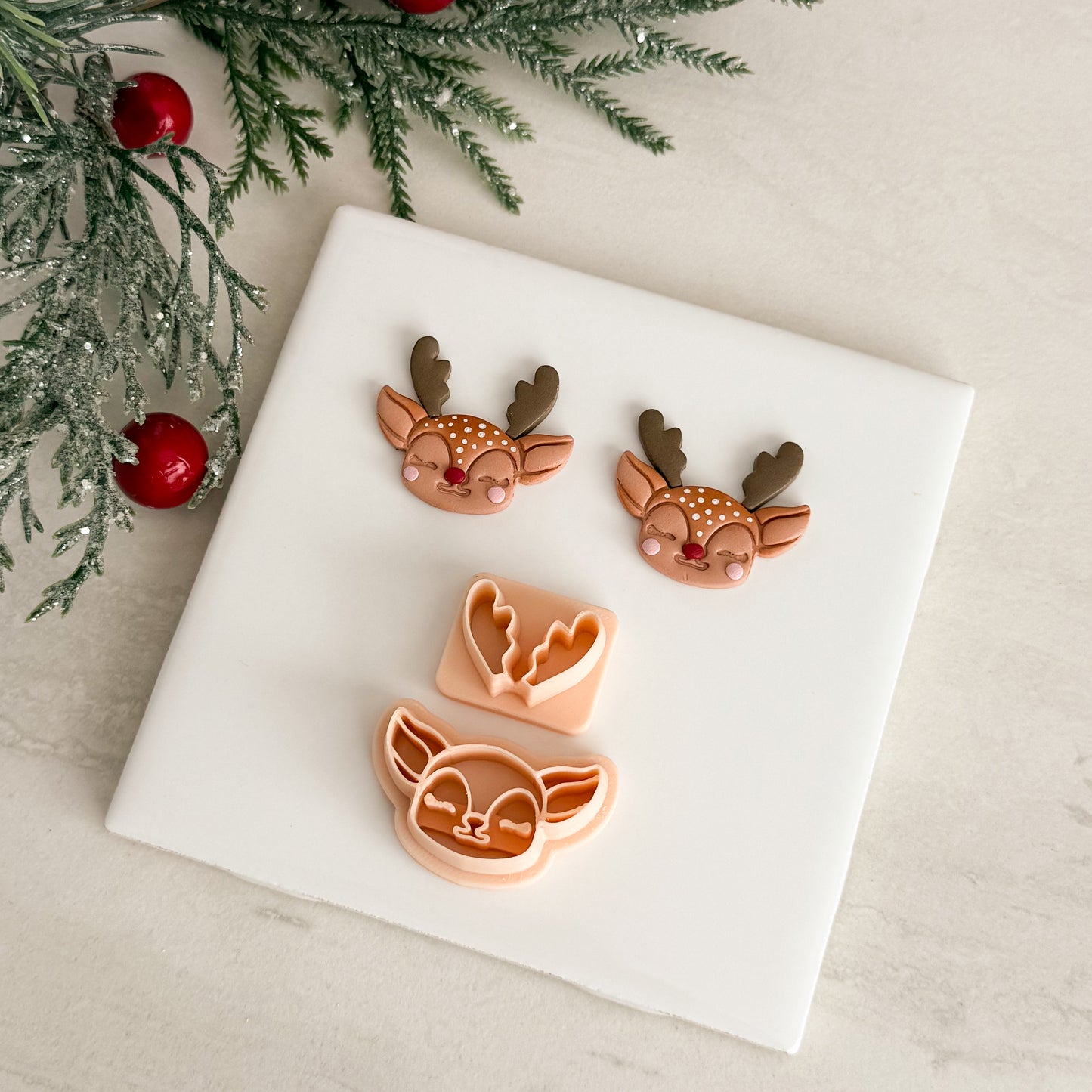 2025 Christmas Reindeer | Festive Polymer Clay Cutters