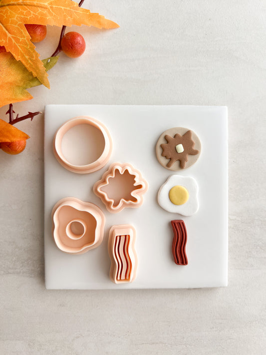 Breakfast Trio Clay Cutter Set | Breakfast Trio Polymer Clay Cutter Set for DIY Food Earrings Morning-Themed Jewelry and Handmade Cute Accessories