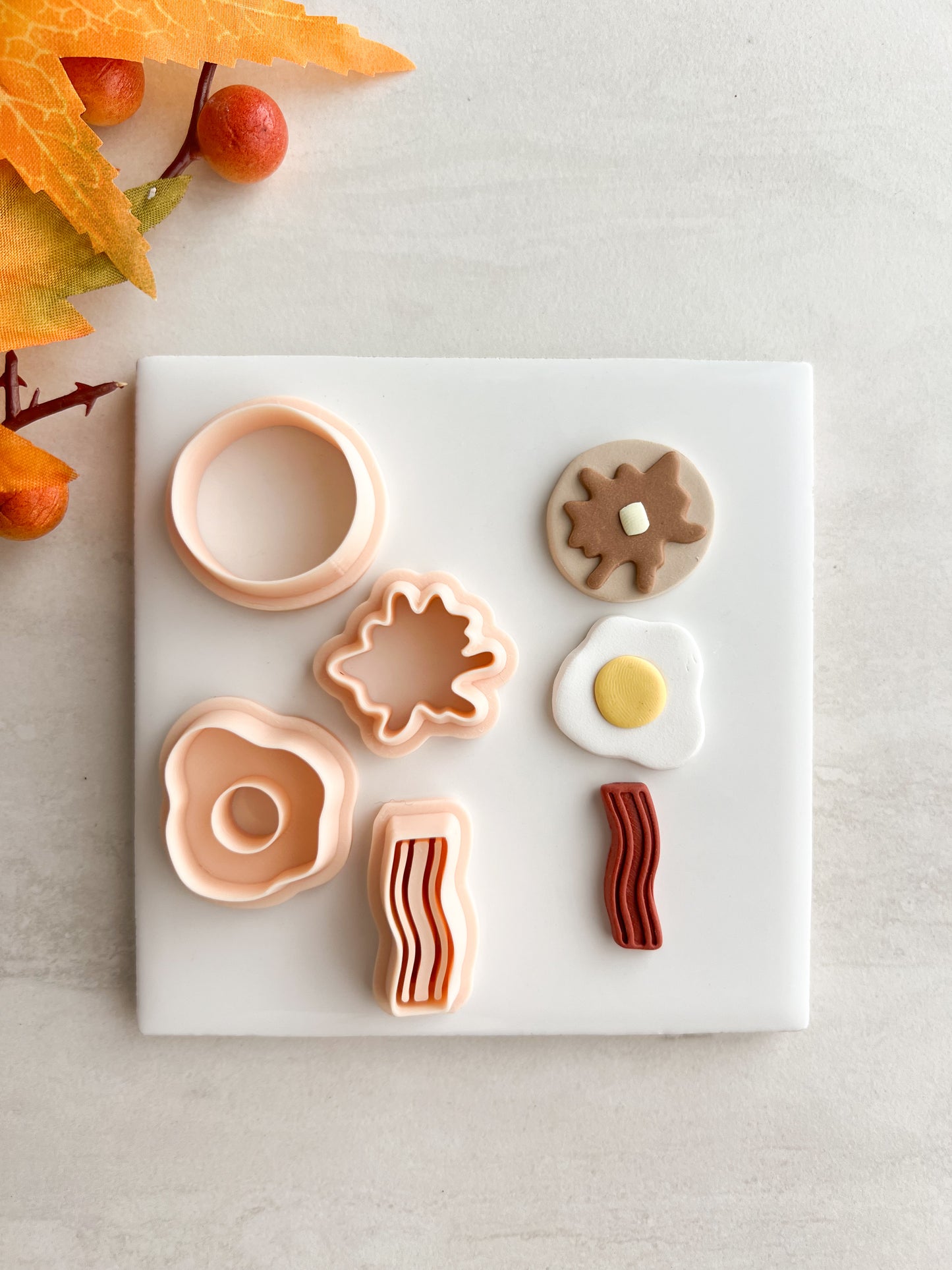 Breakfast Trio Clay Cutter Set | Breakfast Trio Polymer Clay Cutter Set for DIY Food Earrings Morning-Themed Jewelry and Handmade Cute Accessories