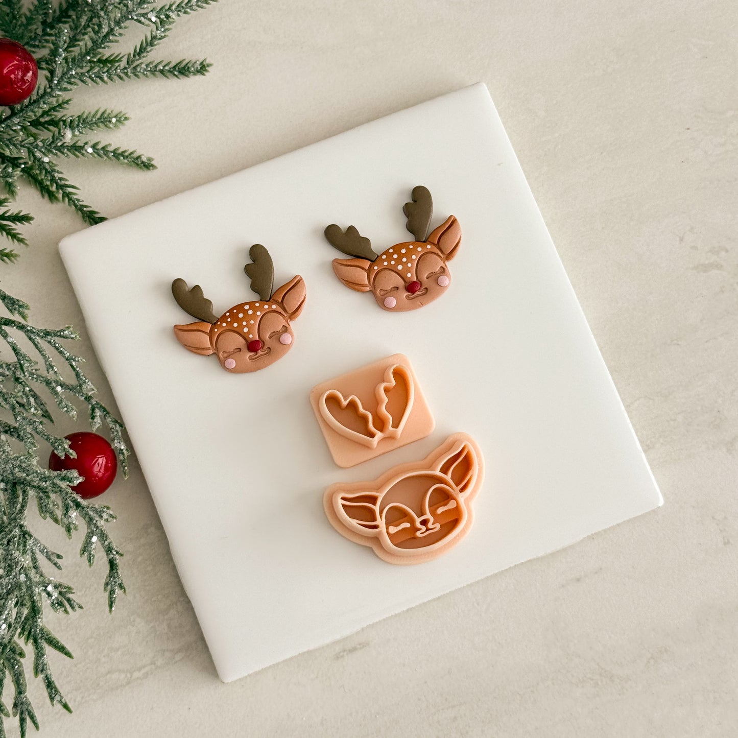 2025 Christmas Reindeer | Festive Polymer Clay Cutters