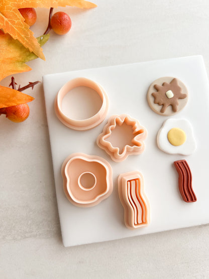 Breakfast Trio Clay Cutter Set | Breakfast Trio Polymer Clay Cutter Set for DIY Food Earrings Morning-Themed Jewelry and Handmade Cute Accessories