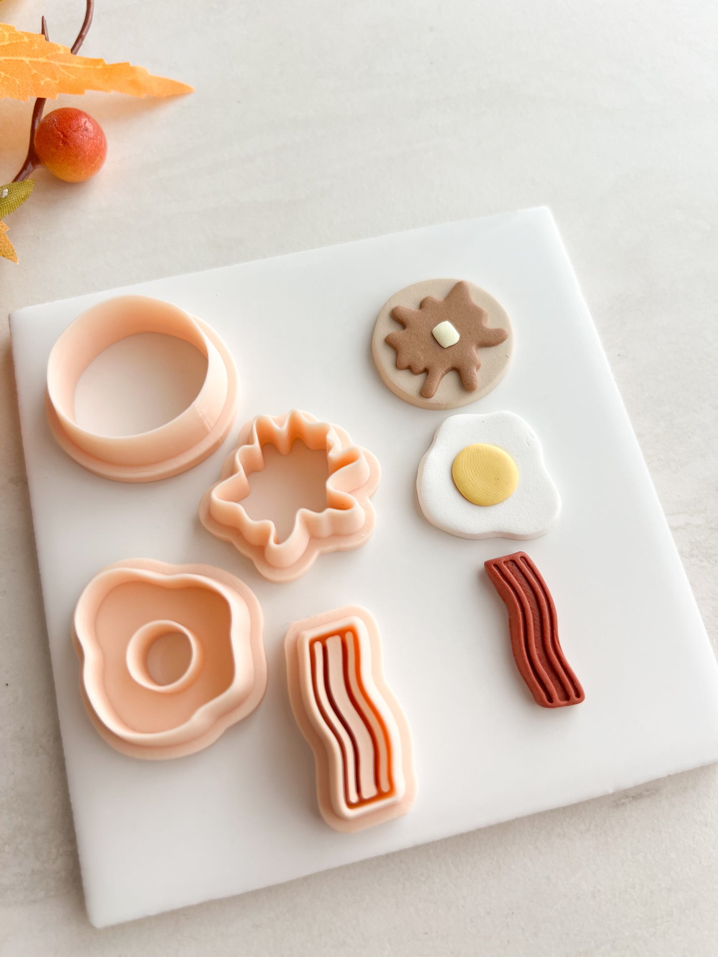 Breakfast Trio Clay Cutter Set | Breakfast Trio Polymer Clay Cutter Set for DIY Food Earrings Morning-Themed Jewelry and Handmade Cute Accessories