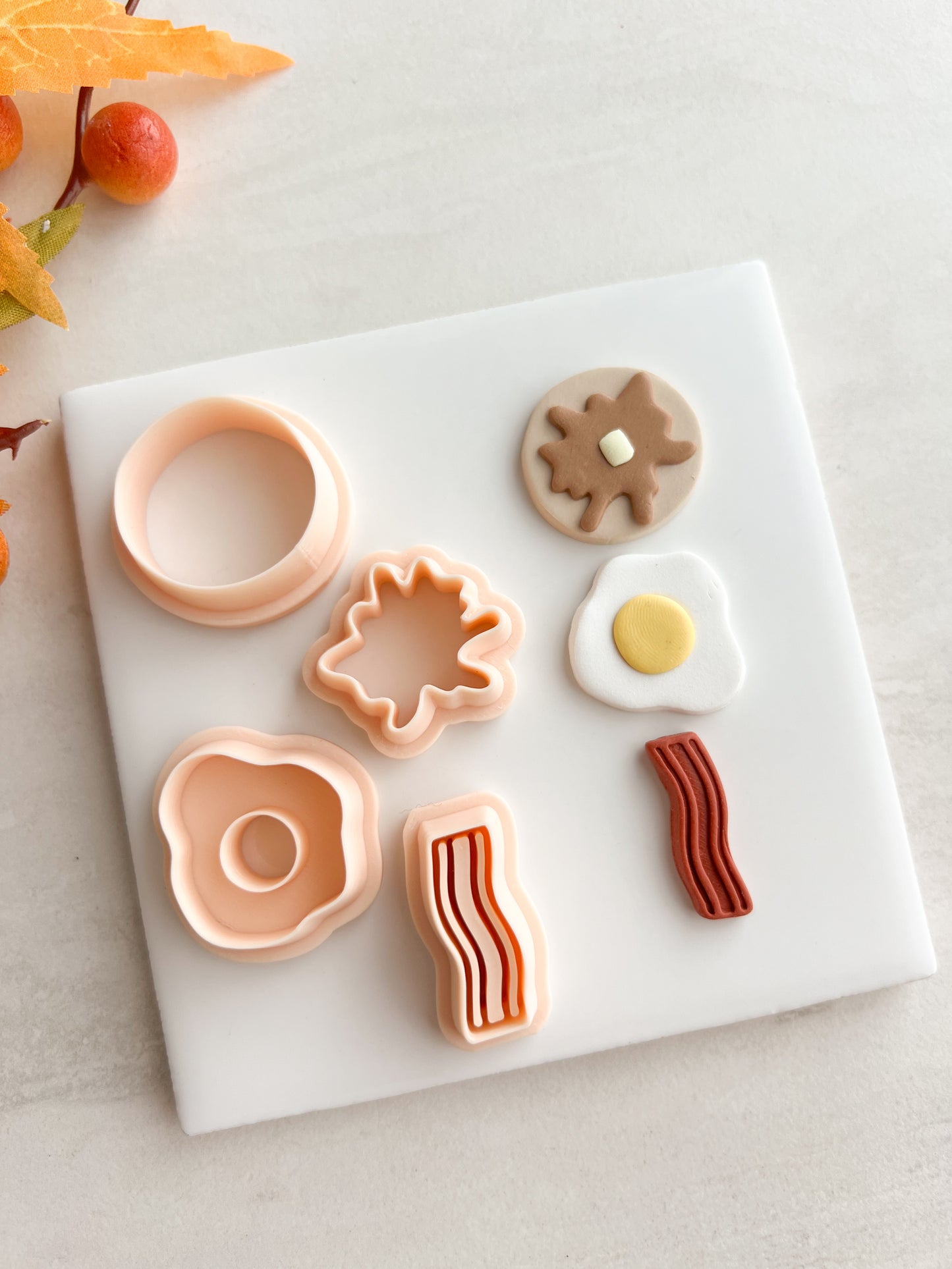 Breakfast Trio Clay Cutter Set | Breakfast Trio Polymer Clay Cutter Set for DIY Food Earrings Morning-Themed Jewelry and Handmade Cute Accessories