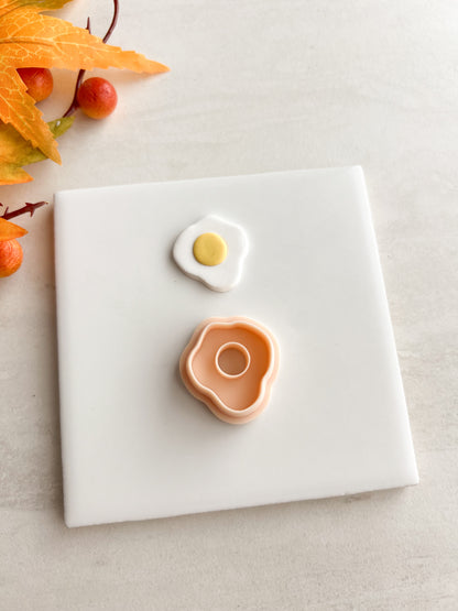 Breakfast Eggs Clay Cutter | Breakfast Eggs Polymer Clay Cutter for DIY Food Earrings Cute-Themed Jewelry and Handmade Breakfast Accessories