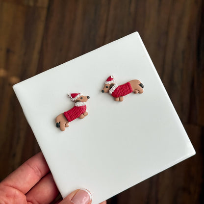 2025 Christmas Wiener Dog | Festive Polymer Clay Cutters