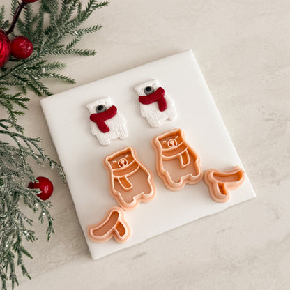 2025 Christmas Polar Bear No. 3 | Festive Polymer Clay Cutter