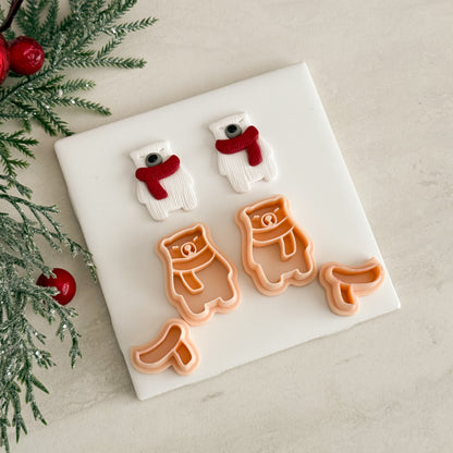 2025 Christmas Polar Bear No. 3 | Festive Polymer Clay Cutter