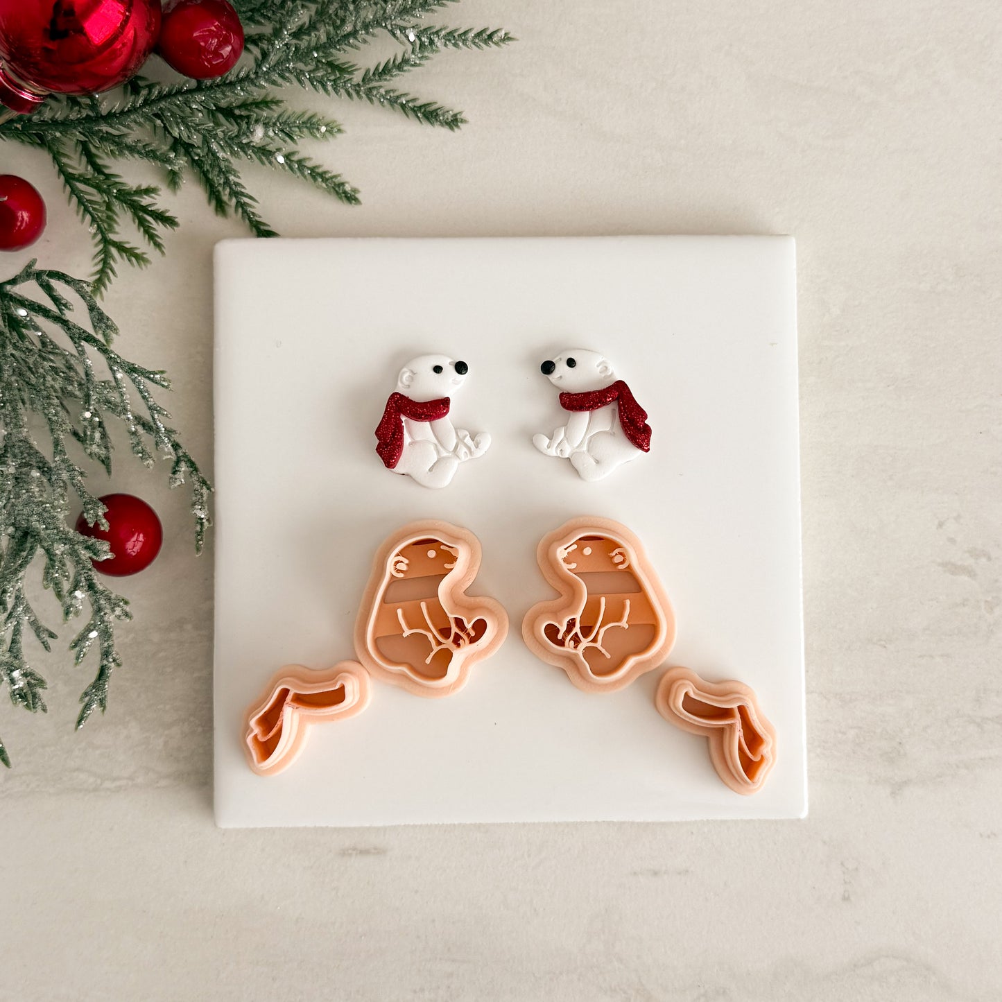 2025 Polar Bear No. 2 | Festive Polymer Clay Cutter