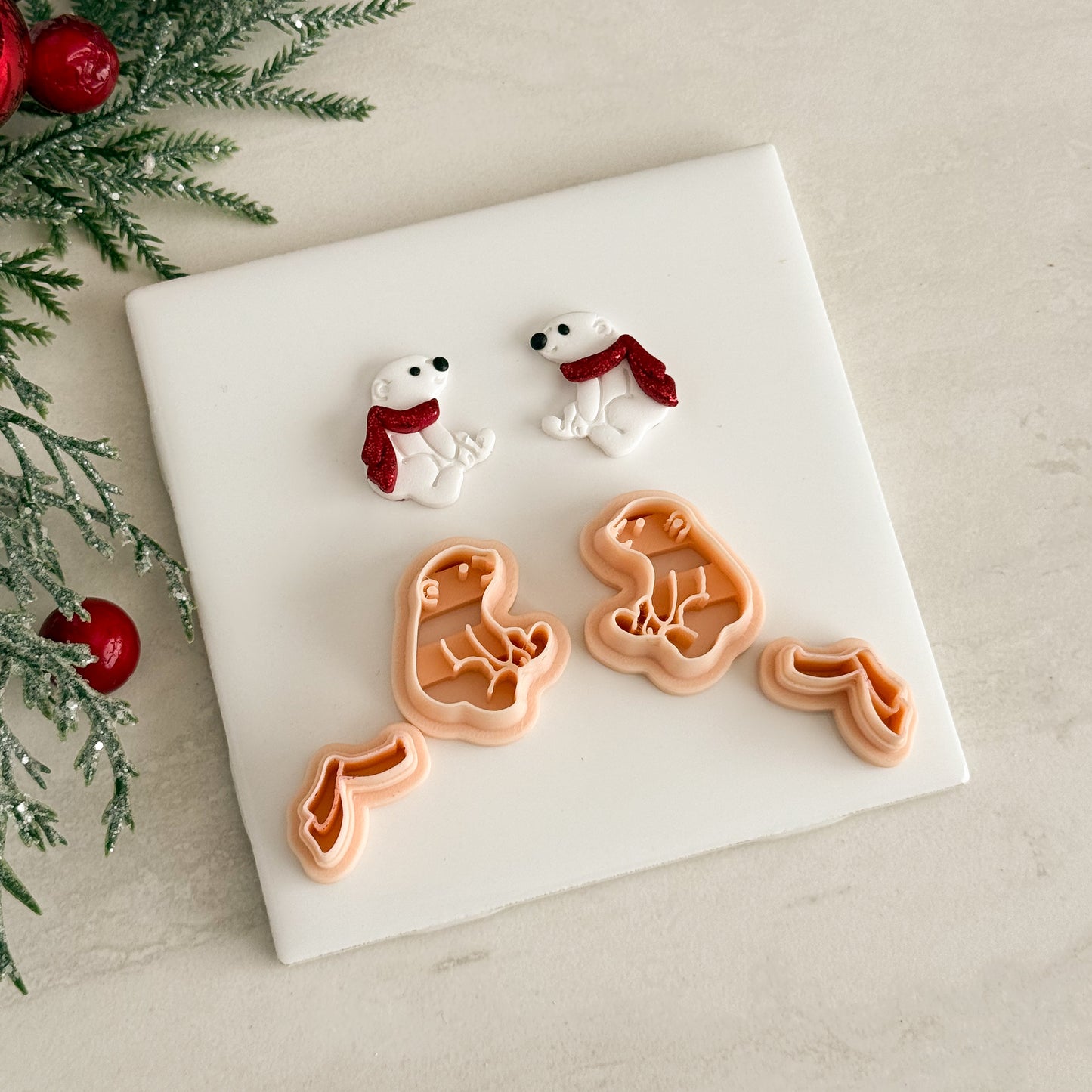 2025 Polar Bear No. 2 | Festive Polymer Clay Cutter