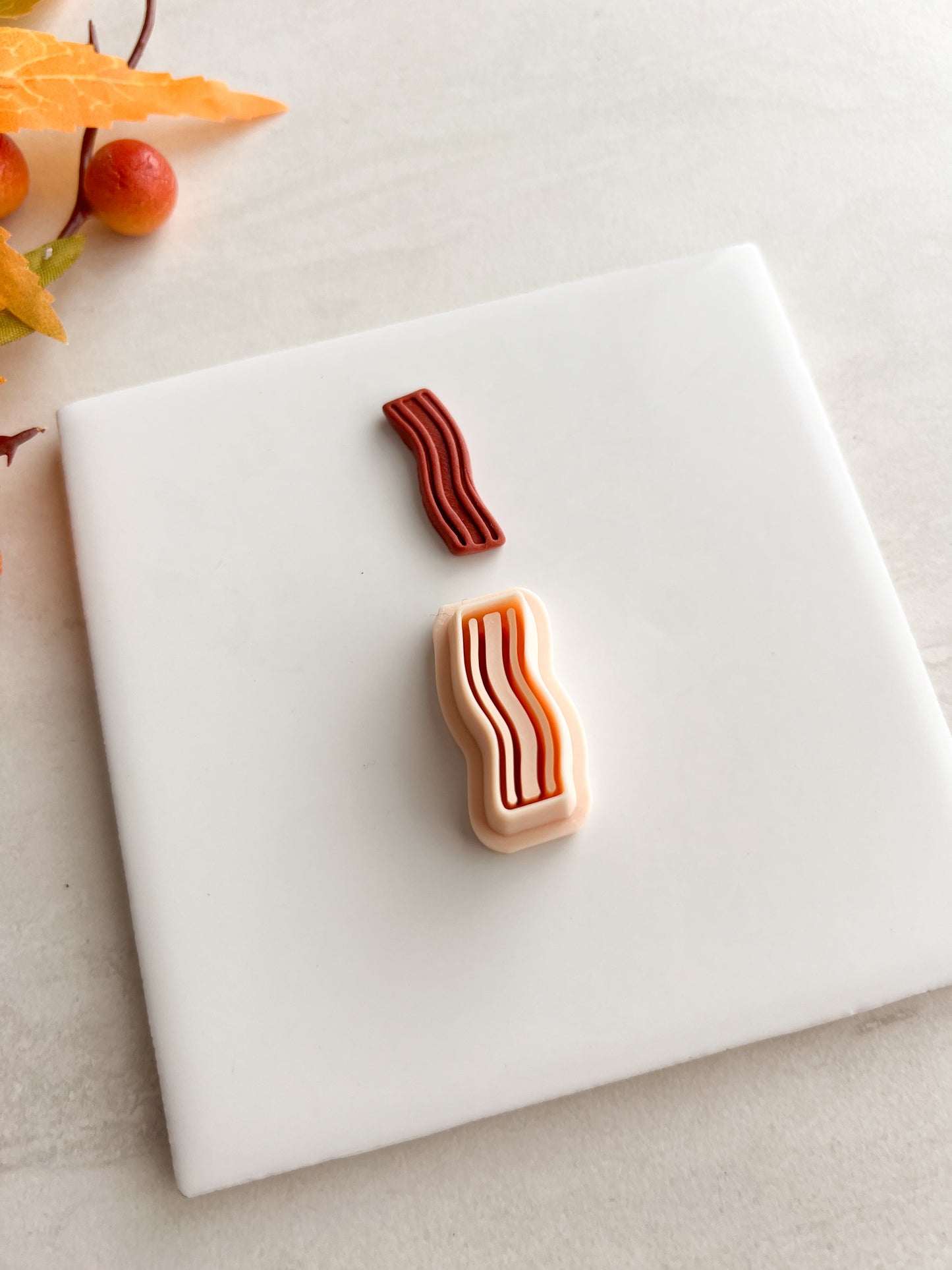Bacon Clay Cutter | Bacon Polymer Clay Cutter for DIY Breakfast Earrings Food-Themed Jewelry and Handmade Cute Accessories