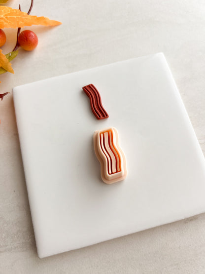 Bacon Clay Cutter | Bacon Polymer Clay Cutter for DIY Breakfast Earrings Food-Themed Jewelry and Handmade Cute Accessories