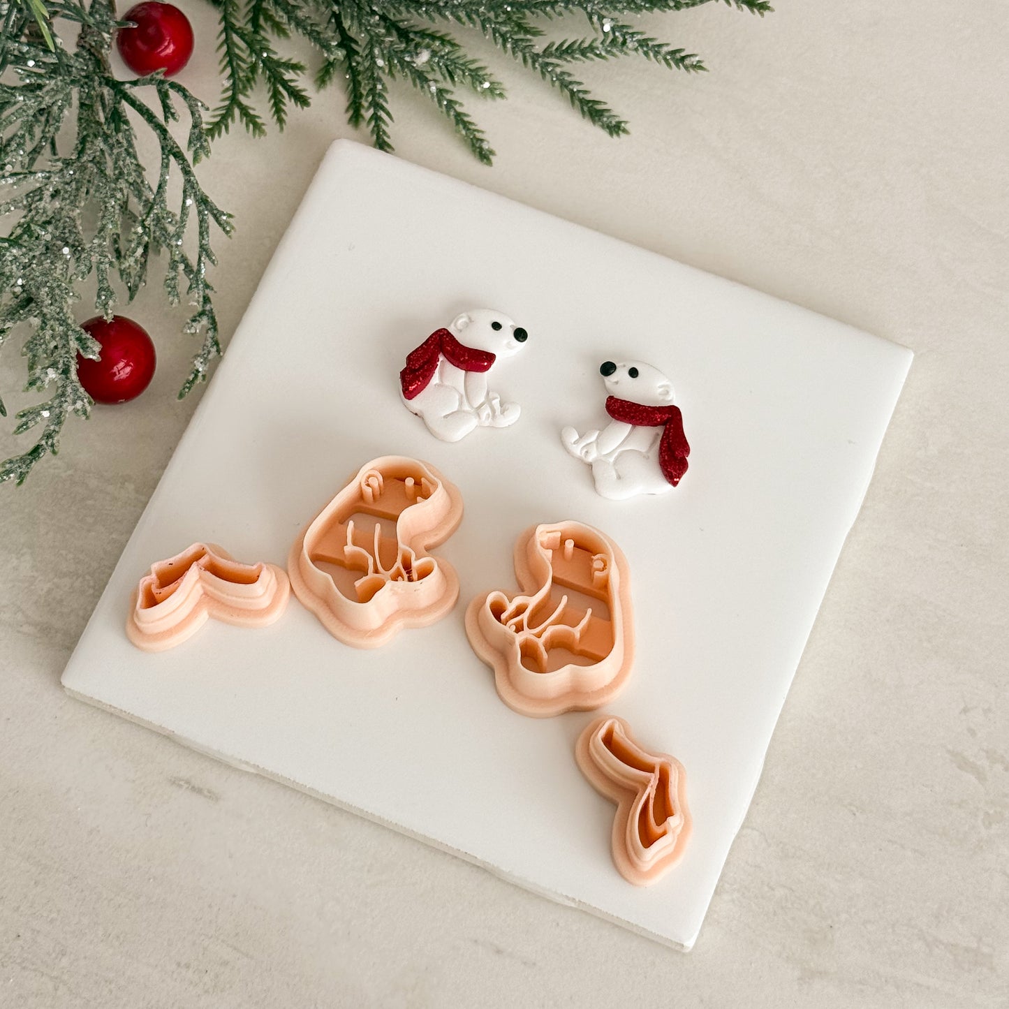 2025 Polar Bear No. 2 | Festive Polymer Clay Cutter