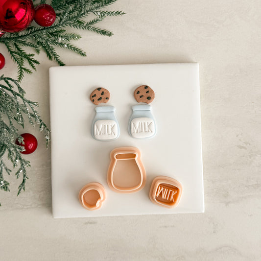 2025 Milk Jug and Cookie | Festive Polymer Clay Cutters