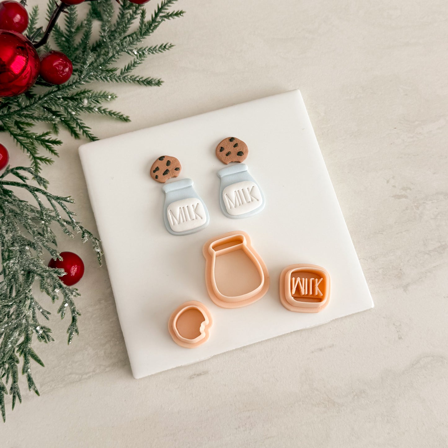 2025 Milk Jug and Cookie | Festive Polymer Clay Cutters