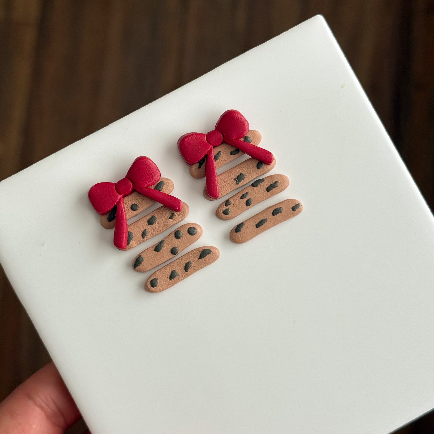 2025 Christmas Cookie Stack with Bow | Christmas Festive Baked Goods Polymer Clay Cutter