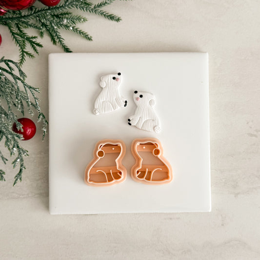 2025 Christmas Polar Bear | Festive Polymer Clay Cutter