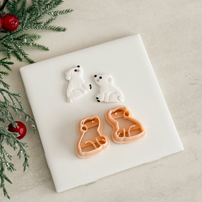 2025 Christmas Polar Bear | Festive Polymer Clay Cutter